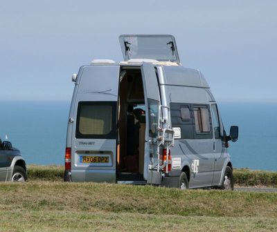 Duetto in beach car park Leysdown, Isle of Sheppey