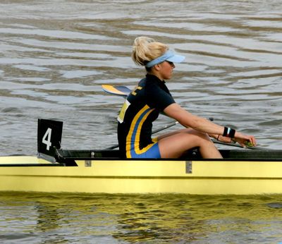 Young ladies are very good at rowing, a great way to keep fit.