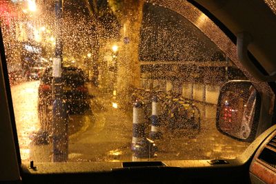 At night, raining very hard, I stayed in my van