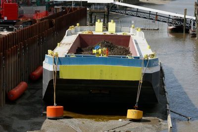 All the soil dug out of the tunnel goes in this barge