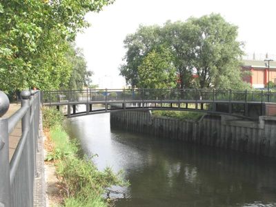Wandle Creek Bridge, last bridge before it joins the Thames