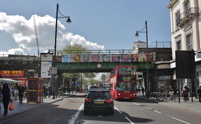 Brixton High Street, driving up it towards the town hall
