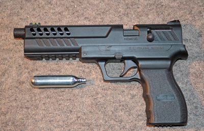 Webley Nemesis .177 Co2, this is for John to show the Co2 cylinder