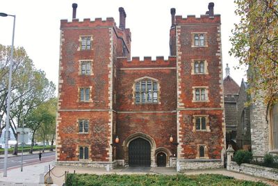 Lambeth Palace, at the southern end of Lambeth Bridge