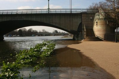 High tide at Twickenham Bridge