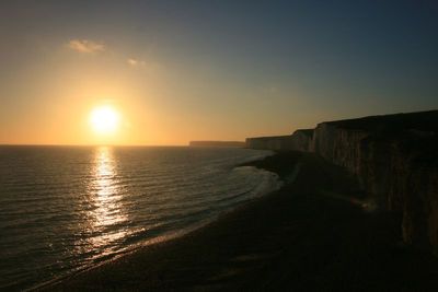 A sunset over the Seven Sisters