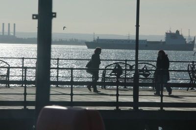 Ships passing the pier going out to sea