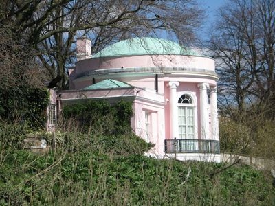 The Pink House, in the corner of the estate, by the river