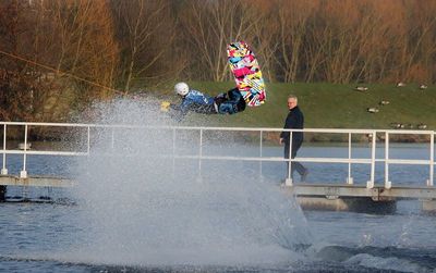 Very nice jump, a nice place to sit and watch them on their boards