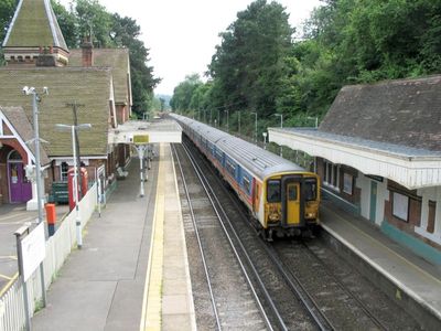 Box Hill and West Humble Station, a fast train goes through without stopping
