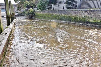 Very muddy slipway