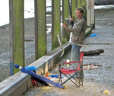 Some people catch eels for food