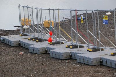 Floating walkway at low tide