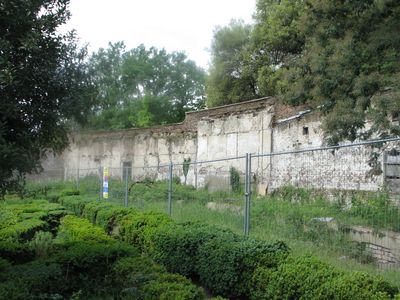 Close up of the demolished vinery