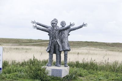 Statues just before the Shell Ness Road