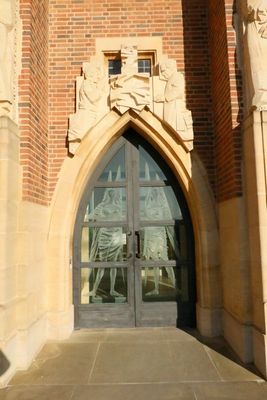 Ornate glass door