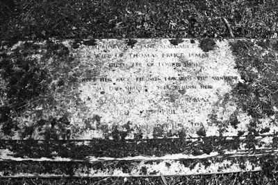 Correction, I once said there was no name on the Ismay grave stone.
