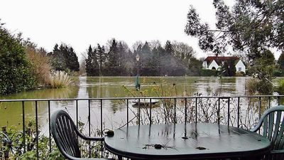 Front garden at a very high tide