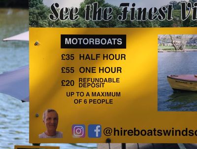 Cost to hire a small motorboat
