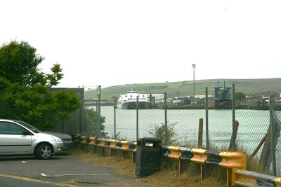 The Newhaven ferry moors just across the river