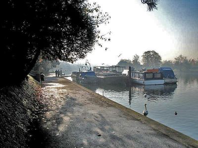 Towpath beside Portsmouth Road, Kingston upon Thames.