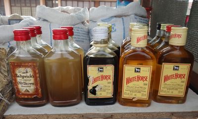 Oil in liquor bottles 