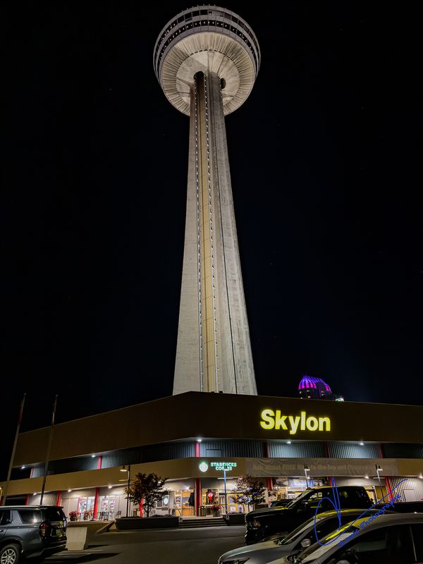 Skylon Tower at night