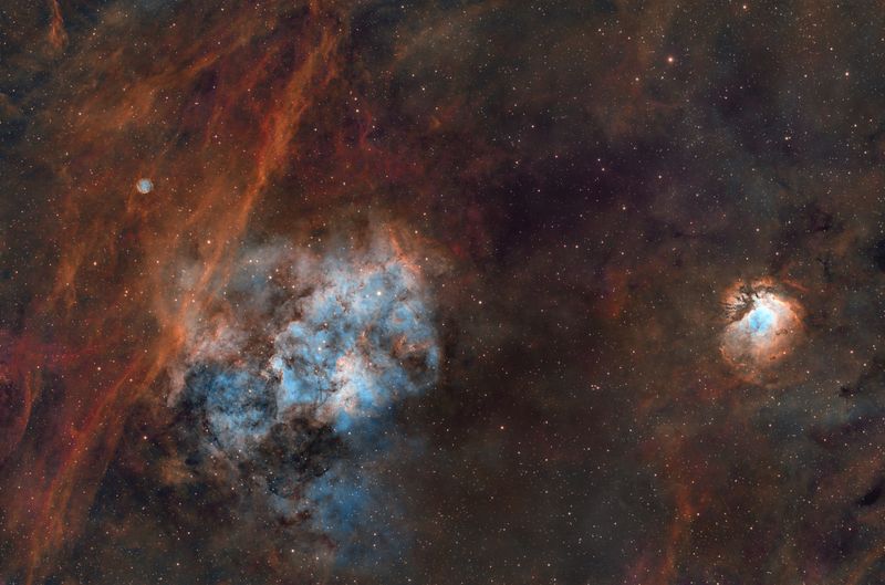 SH2-116 SH2-115 SH2-112 and  Abell 71 Planetary Nebula SHO