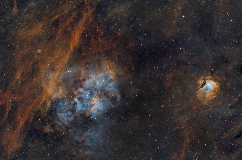 SH2-116 SH2-115 SH2-112 and Abell 71 Planetary Nebula SHO