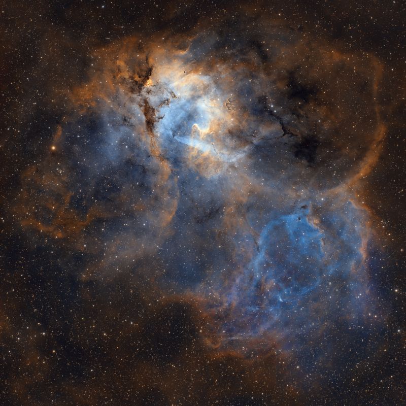 SH2-132 the Lion Head Nebula SHO