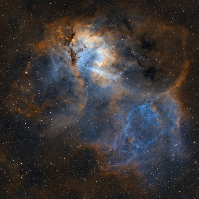 SH2-132 the Lion Head Nebula SHO