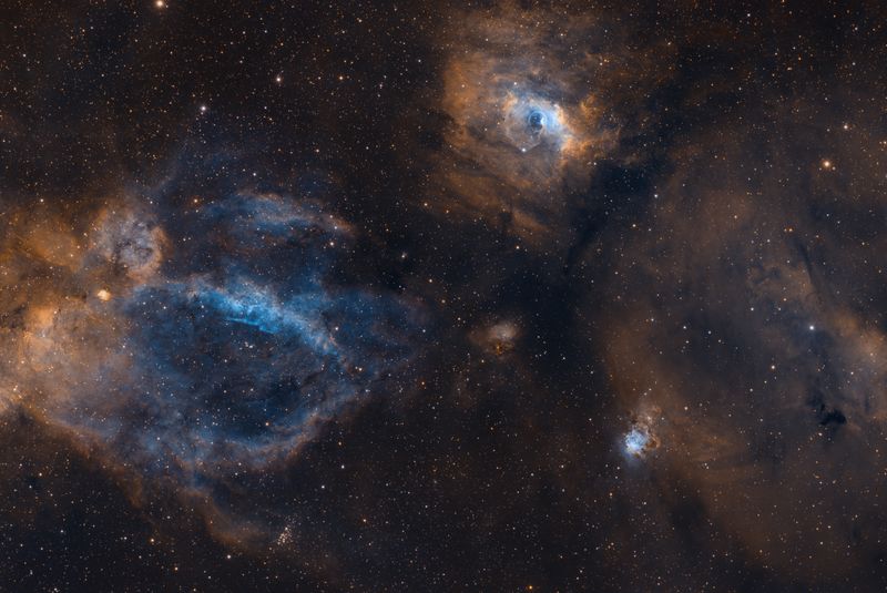 Bubble Nebula area in SHO