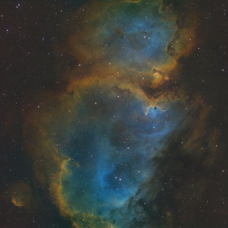 Soul Nebula Hubble Palate SHO crop