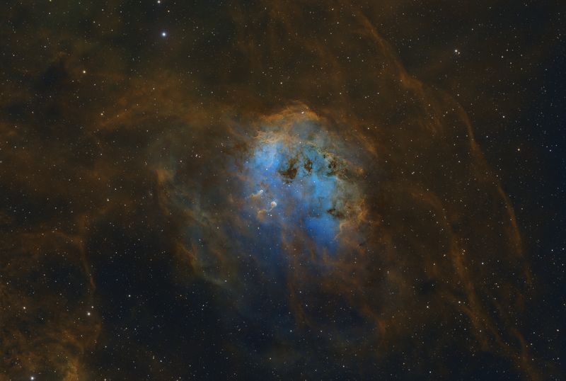 IC410 The Tadpoles Nebula in SHO reprocessed