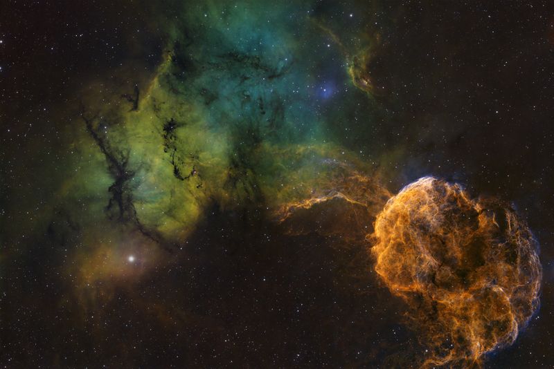 IC 443 IC444 Hubble Palette