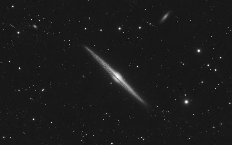 Edge on spiral galaxy NGC 4565 center crop