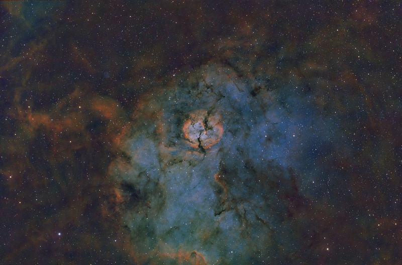 SH2-124 in SHO Hubble Palette reprocessed