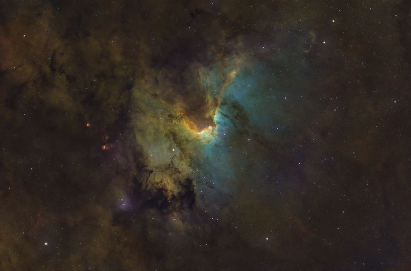 SH2-155 the Cave Nebula in Hubble Palette SHO full resolution