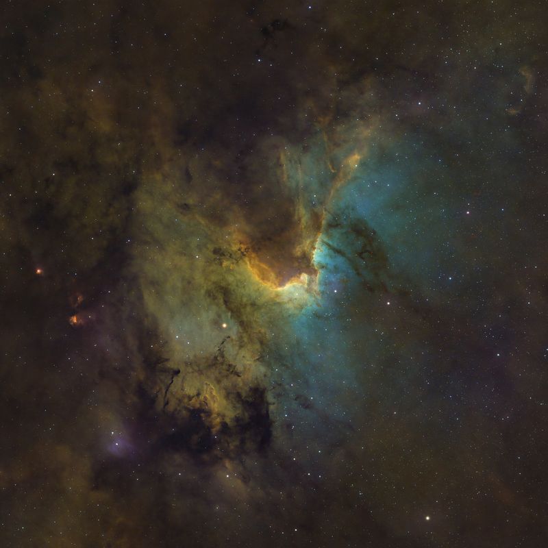 SH2-155 the Cave Nebula SHO crop