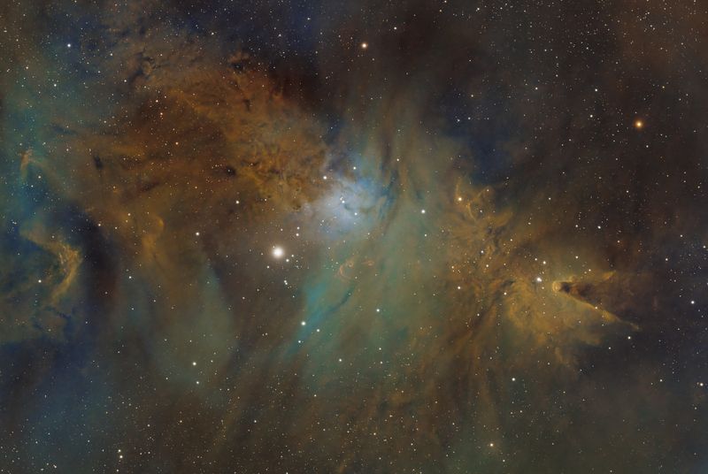 Cone Nebula area SHO crop