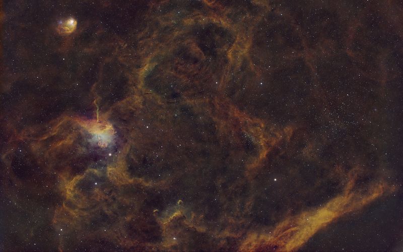 Spider(IC417) and the Fly(NGC1931) with M38 NGC1912 and planetary nebula Abell 9