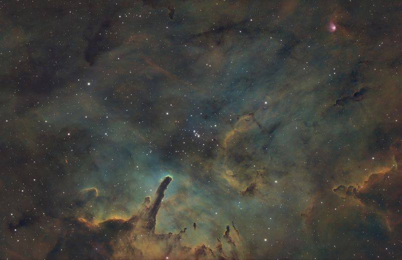 SH2-86 emission nebula in Velpecula Hubble Palette