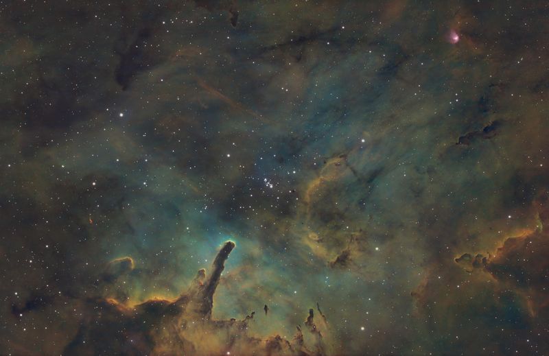 SH2-86 emission nebula in Velpecula Hubble Palette