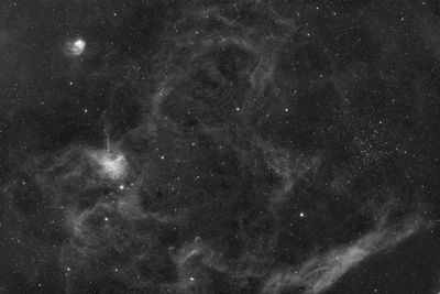 Spider Nebula area Ha data reprocessed using Generalised Hyperbolic Stretch in PixInsight