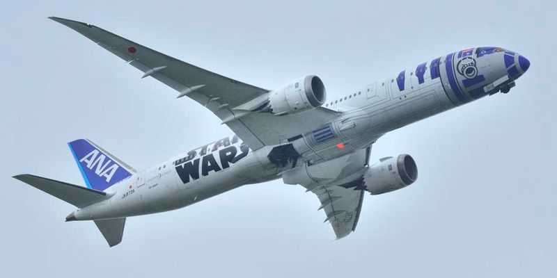 ANA, Boeing B787-9, JA873A ,Star Wars Livery, Taking Off, In Rain