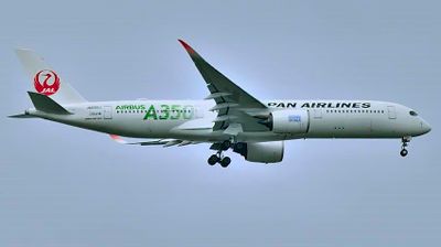 JAL, Airbus, A350-900, JA03XJ, Green, Landing, Haneda Airport, Tokyo