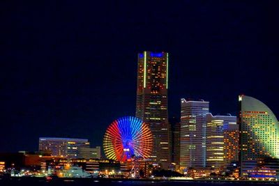 Yokohama Waterfront, From The Sea, By Night