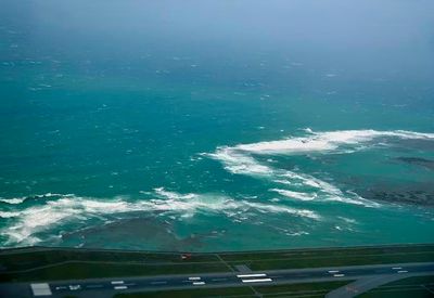 Rough Typhoon Seas Close To New Runway