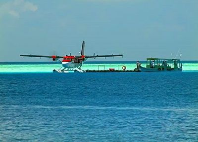 Vilamendhoo Seaport With DHC-6 Floatplane