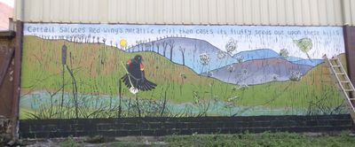 redwing black bird mural